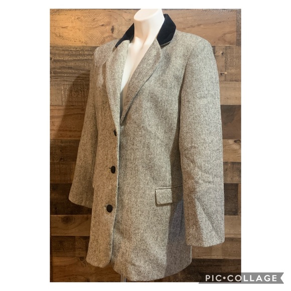 Triona Black White Donegal Tweed Blazer Jacket 14 - Picture 5 of 12